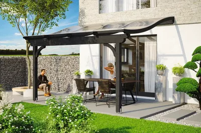 Produktbild von Terrassenüberdachung SKAN HOLZ Verona 434 x 289 cm anthrazit