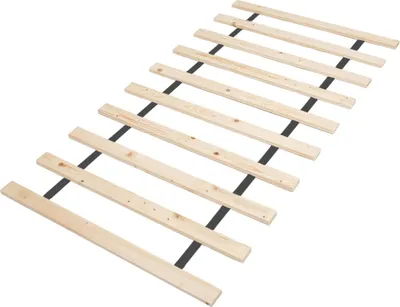 A wooden bed slat base on a white background.