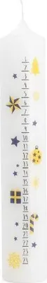 Produktbild von Adventskalenderkerze Schwarz & Gold 1 - 24, 265 x 50 mm, Kalenderkerze Advent