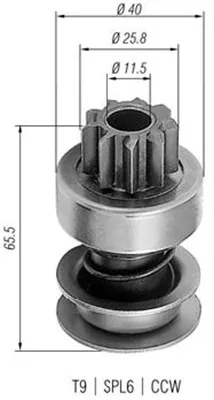 Produktbild von MAGNETI MARELLI 940113020236 Anlasser-Ritzel 0000009939837 9939837 AMB0236 für FIAT 126 (126)