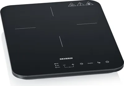 Produktbild von Severin KP 1032, Schwarz, Grau, Arbeitsplatte, 28 cm, Zonen-Induktionskochfeld, Glaskeramik, 1 Zone(n)