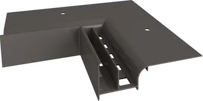 Imagen del producto de Perfil de canalón de aluminio Renoplast modelo W20, con base de ventilación, codo interior de 90°, color grafito