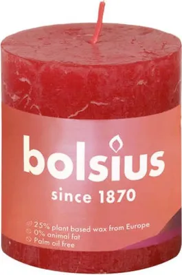Obrázok produktu pre Bolsius Rustiko Shine, Valec, Červená, 32 h, 1 kusov