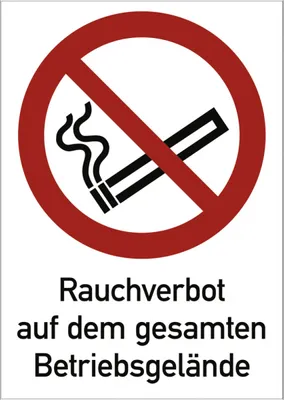 Produktbild von Dreifke® Rauchverbot auf dem gesamten Betriebsgelände ISO 7010,Kombischild,Al...