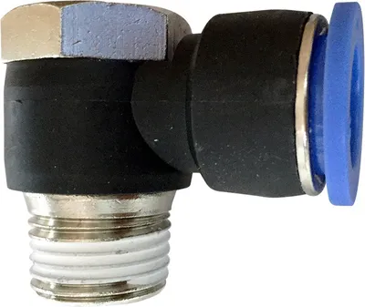 Produktbild von Pneumatik Druckluft 90° Winkel-Schwenkverschraubung Ø 10 mm Gewinde BSPT R1/8"
