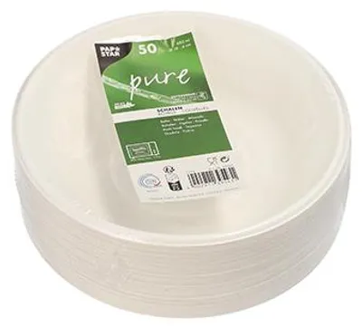 Produktbild von 500 Schalen, Zuckerrohr "pure" 680 ml Ø 19 cm · 4 cm weiss
