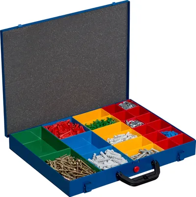 Produktbild von allit Metall-Kleinteilekoffer EuroPlus Pro M 44L-23 blau 23 Einsatzboxen