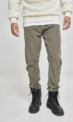Zdjęcie produktu dla Spodnie dresowe Urban Classics z sztruksu, kolor oliwkowy – rozmiar S