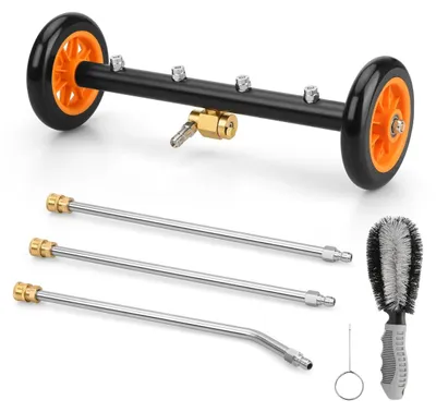 Produktbild von Hochdruckreiniger Unterbodenreiniger Wasserbesen - 2-in-1 - 16 Zoll - 1200 bis 4000 psi - Edelstahl - Für Auto und Terrasse