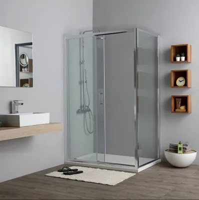 Immagine prodotto di Cabina doccia 120x80cm lato fisso e anta scorrevole trasparente | New Giada
