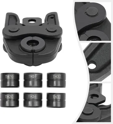 Produktbild von Pressbacken TH-Kontur - Presszange Crimpzange für Rohre - 16–32 mm - gehärteter Stahl - für PEX/PB/Aluverbundrohr - Schwarz