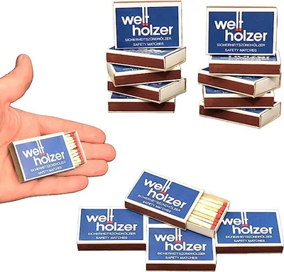 Produktbild von jameitop® Streichhölzer 16 Schachteln WELTHÖLZER Zündholzschachtel Zündhölzer 600 Stück Sicherheitszündhölzer, 41mm