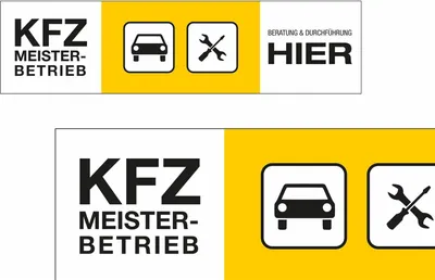 Produktbild von Werbebanner mit effektiver Kundenbotschaft, Motiv KFZ-Meisterbetrieb, Verpackungseinheit: 1 STK