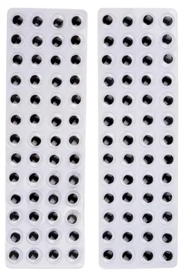 Produktbild von Selbstklebende Wackelaugen Rund aus Kunststoff für Bastelprojekte, 8 mm, 104 Stück