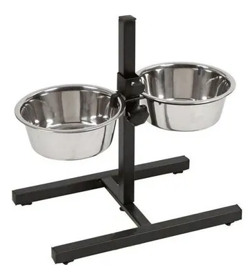 Immagine prodotto di BARRY KING Supporto regolabile laccato con ciotole da 4,7 l