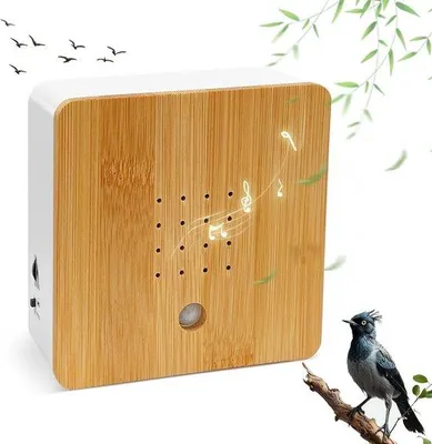 Produktbild von Motiondetektorbox mit Naturgeräuschen - Holzsensor für Wohnzimmer, Badezimmer, Gartenaußen