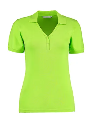 Produktbild von Kustom Kit Damen Polo Shirt T Shirt Kragen Basic Poloshirt T-Shirt, Größe:XS (8), Farbe:Lime