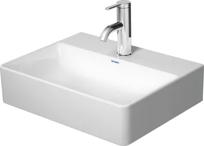 Produktbild von Handwaschbecken DURASQUARE o ÜL m HLB 450x350mm 1 Hahnloch weiß 1 Hahnloch weiß