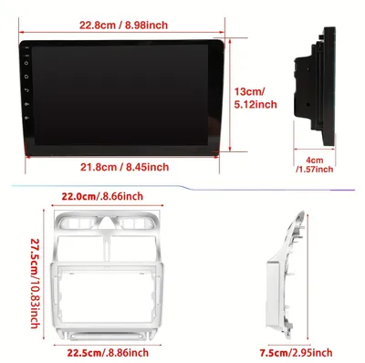 Productafbeelding van Multimediaspeler – Autoradio – 2 DIN Headunit – Navigatiesysteem – 9 Inch HD Scherm – Android – Draadloze CarPlay & Android Auto