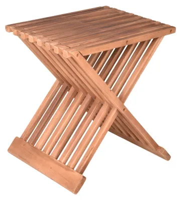 Produktbild von Hocker HEINZ - Teak Teakbraun 44x39x29cm | Beistelltisch Sitzhocker