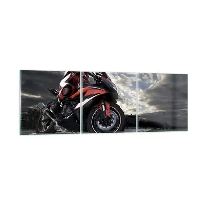 Produktbild von Bilder auf glas - Sport Rennen Motorrad Reise - 120x40cm - Glasbilder - Wandbilder - Kunstdruck - zum Aufhängen bereit - Wanddekoration aus Glas - Glas Bilder - Wandbild auf Glas - GCA120x40-2542
