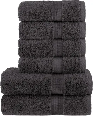 Produktbild von 6 tlg. Premium-Handtuch-Set SOLUND Anthrazit 600 g/m²