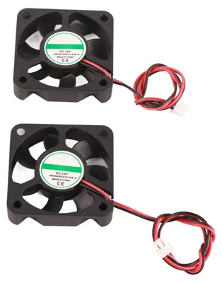Zdjęcie produktu dla Zestaw 2 sztuk akcesoriów do drukarek 3D – wentylator chłodzący DIY 5010, 2-pinowy, 12 V, 4000–6500 obr./min, 30 dB, 8–14 CFM
