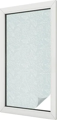 Obrázok produktu pre Vitrážová fólia na okno - 100x100 cm - vitrážový vzor - nepriehľadná dekoratívna fólia na ochranu súkromia - samolepiaca, UV ochrana - dubové listy