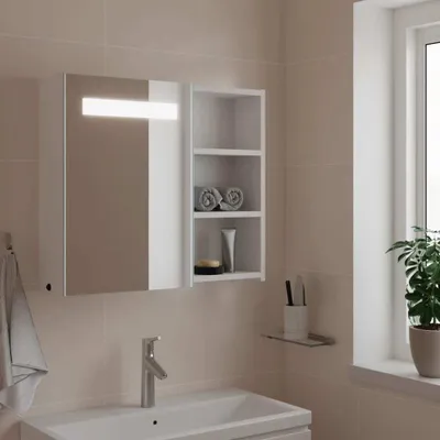 Produktbild von ZMH Spiegelschrank mit LED-Beleuchtung Weiß 60x13x52 cm