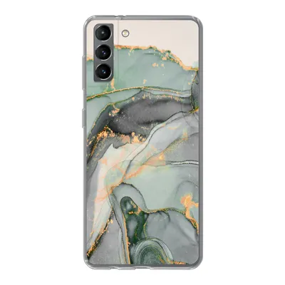 Produktbild von MuchoWow® Handyhülle Schutzhülle Hülle für Samsung Galaxy S21 Plus Gold - Marmor - Grün - Luxus - Glitzer - Marmoroptik Silikon Softcase Handy Hülle - Handy-Tasche