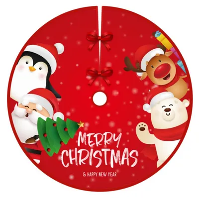 Weihnachtsbaumrock 90 cm, Rot, Polyester, für Tannenbäume