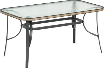 Produktbild von Merxx Gartentisch "Roma" 150 x 80 cm - Aluminiumgestell Graphit mit Kunststoffgeflecht Natur