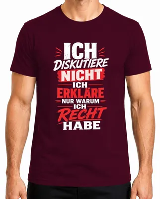Imagen del producto de Camiseta para hombre con el texto "No discuto, solo explico", color burdeos, talla S