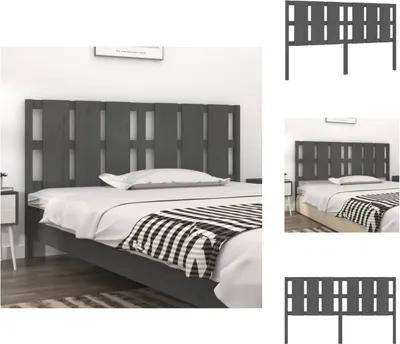 Produktbild von vidaXL Bett-Kopfteil Grau 165,5x4x100 cm Massivholz Kiefer -  Kopf- & Fußenden