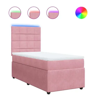 Produktbild von Boxspringbett mit Matratze Rosa 100x200 cm Samt