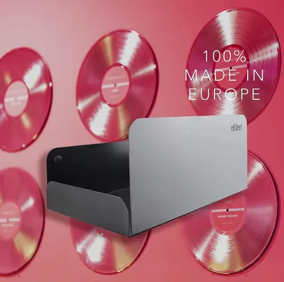 Image de Support pour disques vinyles, lot de 2, capacité pour 50 disques, en acier, étagère murale pour disques, idéale pour le salon