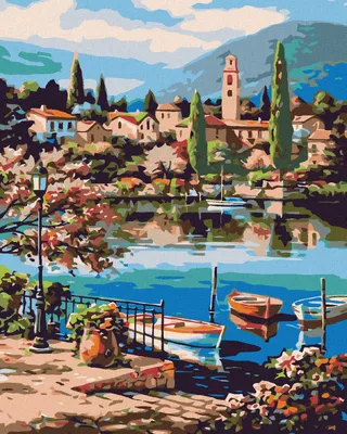 Produktbild von Zuty - Malen nach Zahlen - RUDERBOOT IM BERGSEE, 40x50 cm, mit Keilrahmen (bereits gespannt)