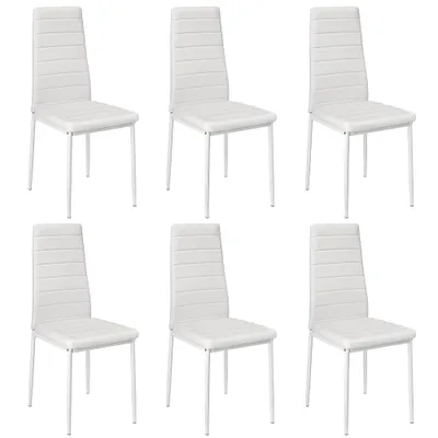 Image de WYCTIN Chaises de salle à manger 6 Set Chaise de cuisine Chaise de salle à manger Chaise de salon Blanc