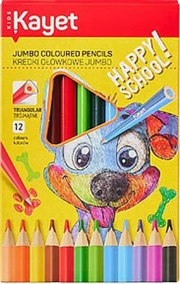 Produktbild von Kayet Kids JUMBO Dreikant-Buntstifte 12 Farben ab 2 Jahren
