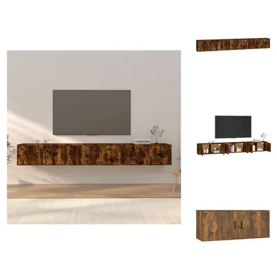 Image de vidaXL Armoires murales TV 3 pcs. Chêne fumé 100x34,5x40 cm - Meubles TV