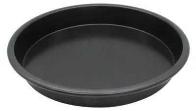 Image de Plaque de cuisson ronde pour pizza, 15 cm, noire, en aluminium
