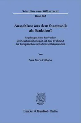 Obrázek produktu pro Ausschluss aus dem Staatsvolk als Sanktion?