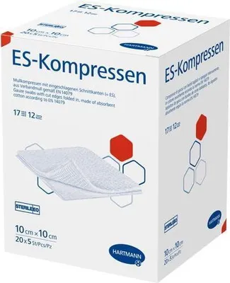 Image de Compresses Es stériles 10x10 cm, paquet de 12, 20X5 pces