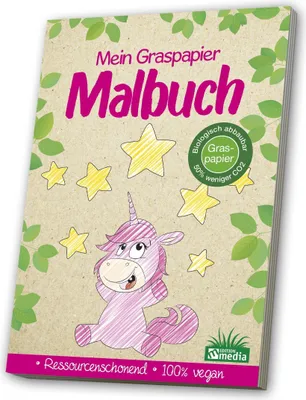 Produktbild von Malbuch Graspapier Einhörner