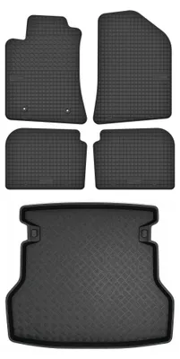 Produktbild von Gummimatten + Kofferraumwanne für Toyota Avensis II T25 2003-2009 (Liftback) – Schwarz, passgenau – Wielganizator