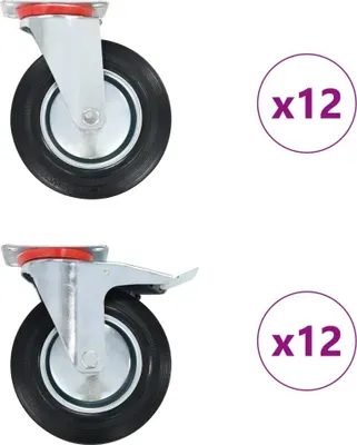 Produktbild von Möbel 24 Stk. Lenkrollen 200 mm - Transportroller 278034