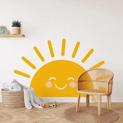 lächelnde Sonne für das Kinderzimmer – Decords Wandtattoo, Produktansicht 1