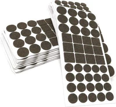 Produktbild von Adsamm® | 880 x Filzgleiter / Braun / verschiedene Größen / Ø 28 mm / Ø 20 mm / 25x25 mm / 3.5 mm starke selbstklebende Filz-Möbelgleiter in