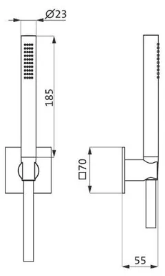 Produktbild von Herzbach LIVING SPA Wannenset Halter 70 eckig Stabhandbrause 1250mm Edelstahl
