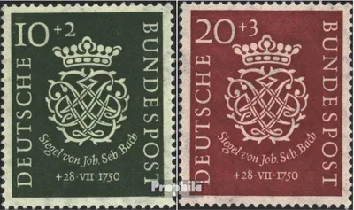 Produktbild von Briefmarken BRD (BR.Deutschland) 1950 Mi 121-122 (kompl.Ausg.) postfrisch 200.Todestag von Bach